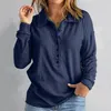 Women's Blouses V Neck Buttons Long Sleeve Henley Shirts Cotton Blend Womens Casual Loose Ribbed Oversize Tee