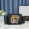 Camera Bag Lady Crossbody Purse Black Shoulder Bags Fashion Handbag Waterproof Oxford Fabric With Cowhide Tiger Head Applique Embroidery High Quality