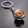 Porte-clés Chine Culture traditionnelle 12 Porte-clés du zodiaque chinois Animal Rat Ox Tigre Boule de verre Porte-clés pour 2021 Année Cadeau294h