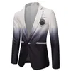 Herrdräkter 23 Spring Personalized Print One Button Suit Gradient Color Man Dress Performance Performance