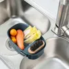 Scaffale per lavello in plastica per riporre la cucina, per porta-spugna per sapone, per cestino per rifiuti alimentari