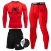 Trainingspakken voor heren Compressieshirt Sportkleding Heren Hardloop-T-shirt Fitnesslegging met korte mouwen Sneldrogend Sporttop Zwart Workout Wit