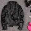 Couro feminino legal jaqueta genuína pele de carneiro motocicleta motociclista real fino ajuste feminino senhoras outerwear preto vermelho