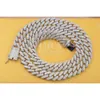 Vendita calda Catena cubana ghiacciata 15mm Larghezza S925 Argento Catena a maglia cubana Collana di gioielli da uomo Catena Moissanite