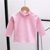 Hoodies tröjor baby toppar barn turtleneck botten skjorta för pojkar flickor lång ärm t skjortor varma casual barn pullover barnkläder 2023 231007