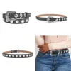 Belts Harajuku Adult Waist Belt With Pin Buckle Alloy Large Rivet Waistband PU For Women Universal Pants 264E