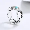 Women Girl Daisy Turquoise Ring Flower Letter Rings Gift For Love Girl Girl Fashion Jewelry Accessories Storlek 5-9292i