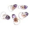 Pendentif Colliers Véritable colonne hexagonale irrégulière Rock Crystal Gem Pierre brute Collier Accessoires Minéral Violet Druzy Bijoux