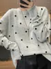 Blusas femininas florais de malha para mulheres manga longa streetwear moda pullovers bordado vintage solto 2023 outono inverno topos