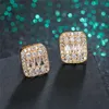 Gold Silver Colors Iced Out CZ Premium Diamond Cluster Zirconia Cubic Studörhängen för män Kvinnor Hip Hop Jewelry287K