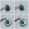 Stud Oorbellen 2023 Merk Puur 925 Sterling Zilver Voor Vrouwen Groene Diamanten Bruiloft Sieraden Water Drop Ontwerp