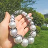 Chokers Vedawas Bright Rhinestone Artificial Pearl Naszyjnik dla kobiet biżuterię imprezową 231007