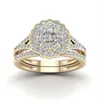 Choucong nova chegada de alta qualidade jóias vintage casal anéis 925 prata esterlina preenchimento ouro 5a zircão cúbico promessa popular women256m