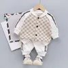 Neonati maschi Vestiti Tuta Primavera Autunno Set di abbigliamento Bambini Abito in cotone stampato Costume per bambini BH34