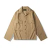 Kurtki męskie jesienne amerykańskie retro m43 US Army HBT Mundur Jacket Fashion Bawełniane obmyte wielopokrętnie zwykłe płaszcz koszuli towarowej