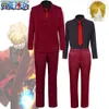 Anime pirates Sanji cosplay kostium mężczyźni Sanji czerwony mundur garnitur Kostium Halloween na Mencosplay
