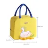 Borse per pannolini per bambini Borsa termica per picnic portatile isolata per alimenti Borsa per il pranzo con anatra gialla carina Scatola Borsa termica per bambini 231007