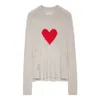 23AW Zadig Voltaire SWEATER KOBIETY Projektowne Moda Klasyczna bluza Nowa Zadig Top Miłość Wiszące wełniane Wzór Letter Około szyi skoczek zadig voltaire