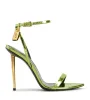 Femmes pointues sandales Tom-sandales Sandales Crésages Chaussures avec Gold Talèled Blanc Vert Naked Le cuir pointu Fordy Ford High Talons Robe de fête de mariage Cadeau avec boîte