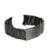 Watch Bands 18mm 20mm 22mm 24mm Black Band Strap Stainless Steel Clasp Speed Master Wrist Men Women Metal Watchband