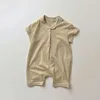 Rompers Baby Boy Romper Summer Wear Niemowlę cienkie piżamę Kuche z krótkim rękawem Ubrania ubrania rozciągnięcie dziewczyny stroje