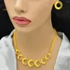 Necklace Earrings Set 24k Gold Plated Jewelry African Bride Nigeria Wedding DD30233