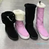 stivali firmati neve donna stivaletti piatti bucaneve morbida pelliccia di lana scarpe in pelle scamosciata inverno stampa martin stivali sopra il ginocchio 35-41