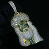 Gioielli di design Collana personalizzata in argento oro con diamanti ghiacciati pendente con gioielli hip hop moissanite di Gesù