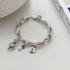 Bracelets à maillons en argent Sterling 925, fait à la main, petite serrure à clé, pendentif, breloque pour femmes, bijoux de luxe de mariage, chaîne à maillons 251B