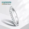 Pierścień Pierścienia Knobspin 2mm D Color 925 Sterling Sliver Solid 18 -krotny biały złoty zespół Wedding zaręczynowy dla kobiet 231007