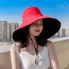 Berets 15 cm doppelseitig Fischermütze Frau Japaner großer Schwim Spring und Sommer Wild Sunscreen Sun Korean Version Ins