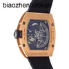 Richardmill Watch Richar Milles Rm 005 18k Rose Gold Leather Auto Skeleton Men #039;s Rm005 Af Pg