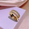 Кольцо-пасьянс с покрытием из желтого золота, настоящее серебро 925 пробы, цвет D, VVS1, двухрядные обручальные кольца для женщин, ювелирные изделия, подарок 231007