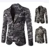 Giacca da uomo nuova giacca slim fit giacca da uomo moda blazer mimetico stile casual giacca militare a bottone singolo per uomo265P