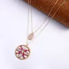 Pendentif Colliers Mode Arrivée Romantique Longue Couche Réglable Collier Pour Femmes À La Main En Gros Date Cadeau Fleur Bijoux