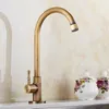 Kitchen Faucets High Quality Faucet Brass Classic Gooseneck Single Lever Only Cold Sink Mixer Tap Bronze Brushed Finish