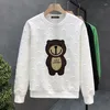 Erkek Hoodies Sonbahar Hoodie Top üst düzey nakış jakar kazak erkekler hafif lüks trend yakışıklı yuvarlak boyunlu şapka yok