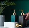 Bath Accessory Set Luxury Bathroom Imitation Marble Pattern Ceramic Glass Shower Gel Handwashing Fluid Pump Bottle Washing Tools Home