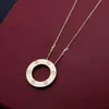 Top Quality 3 Colors Stainless Steel Gold Necklace Ring nail pattern Pendant Classic Love Designer Necklaces Fashion Jewelry Party275A