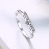 Cluster Rings Luxury Charm 925 Sterling Silver For Women Simple Bowknot Crystal Size 6-9 Fashion Party Gifts Wedding Diamond Jewelry