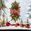 Decoratieve bloemen Kerstsimulatieslinger met lichtsnoer Winter Kerstkransen Swag Gleamy Prelit Trapversiering voor feest