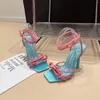 Dress Shoes Women Summer Sandals Sexy Peep Toe Ankle Strap Shoe Cross Lace-Up Stiletto High Heels Ladies Party Slipper