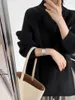 Pulls pour femmes Élégant Zipper Pull à col roulé Coréen 2023 Hiver Femmes Manches longues de haute qualité Noir Pull tricoté Beau Top