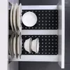 Suporte de placa de armazenamento de cozinha prateleira tigela rack prato pote tampa talheres classificação racks antiderrapante escalável copo gaveta organizador