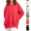 Damenpullover Fashion Crew Neck Pullover Einheitlicher Farbe übergroßer Pullover für Frauen Damen Arbeit