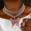 Marquise Eye CZ Charm Iced Out Bling Kubikzirkonia Miami Kubanische Gliederkette Halskette für Damen221x
