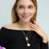 Pendant Necklaces Square Brand Triangle Piece Double Necklace Ladies Fashion Retro Crystal Jewelry Gift 2 Colors 2023 Product