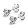 Boucles d'oreilles rondes en argent 925 pour femmes, 1 Ct, Moissanite, tendance, cadeau d'engagement, recommandation de bijoux LESF