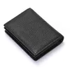 حاملي البطاقات من الجلد الأصلي محفظة نحيفة حامل النساء منظمات ID Organizer Business Small Cards Bags Black Pouch