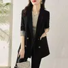 Kvinnors kostymer Fashion Coffee Blazer Coat 2023 Korean Fit Casual British Spring and Autumn Office Wear Women